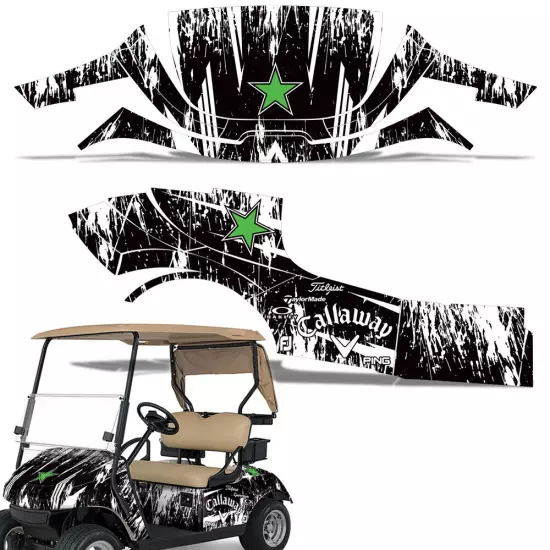 Golf Cart Graphics Kit Decal Sticker For EZ-Go TXT 14-20 GREEN STAR