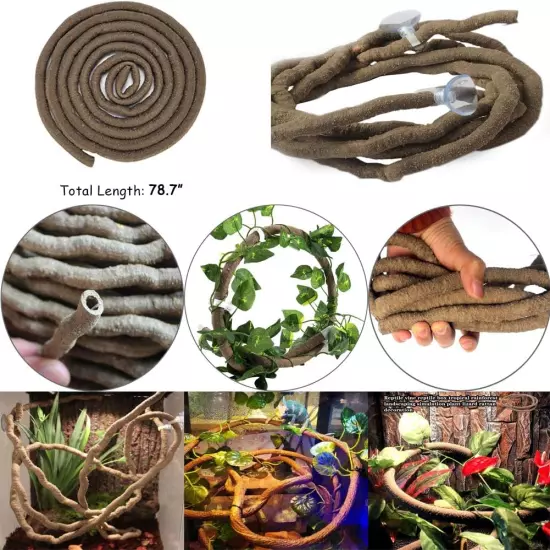 Bearded Dragon Tank Accessories Lizard Large Hammock Jungle Climber Vines Flexib