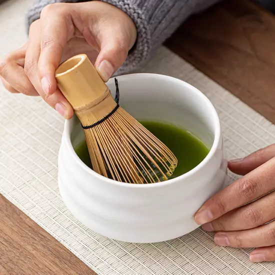 4pc Japanese Matcha Bowl Scoop 100 Whisk Tea Ceremony Set