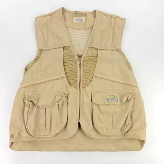 VTG Red Head Mens Hunting Shooting Safari Photography Vest Khaki • One Size