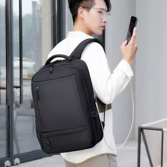 Men's Multi-Functional Waterproof Computer Backpack Sleek & Simple Design