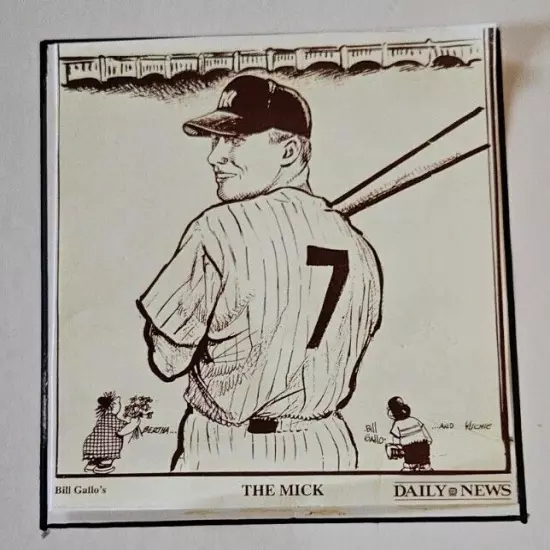 Vtg NY Yankees Newspaper Copy Mickey Mantle Babe Ruth Lou Gehrig Gallo Daily New