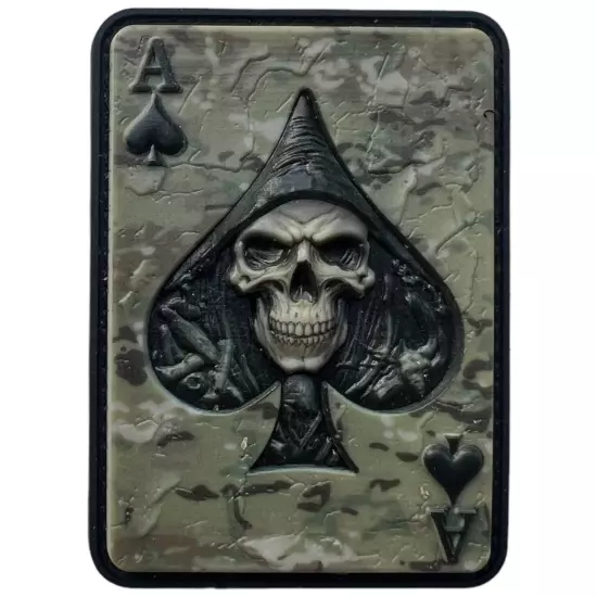 ACE OF SPADES / DEATH CARD MULTICAM Morale Patch MILITARY Tactical 3D PVC