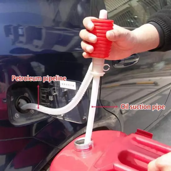 Universal Car Siphon Pump Liquid Gas Fuel Oil Water Hose Transfer Manual Sucker