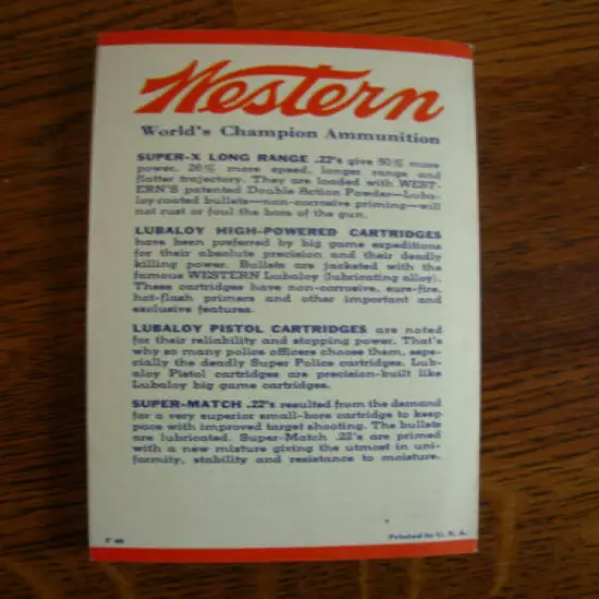 VINTAGE WESTERN SUPER X F-40 BROCHURE