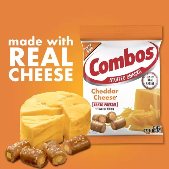 Combos Cheddar Cheese Baked Pretzel Snacks, 13.5 Oz. Ounce (Pack of 1) 