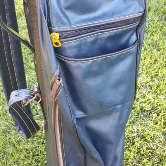 Vintage Fairway By Leeds New York Faux Leather Golf Bag Single Shoulder w Cover