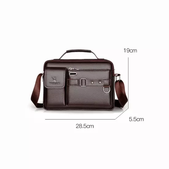 Large-Capacity Shoulder Bag Leather Men'S Messenger Bag Business Commuter Handba