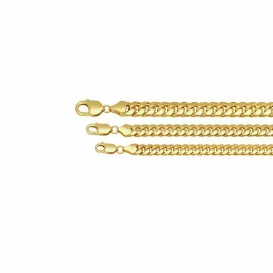 10k Yellow Gold 4.5mm-6mm Miami Cuban Link Chain Necklace Bracelet 7"-30" Hollow