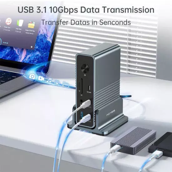 ACASIS 15 in 1 Type-C Hub Docking Station 4K HDMI USB C Expander Splitter Adapte