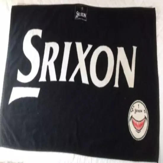 Rare Srixon Shark Bite Black Golf Towel Preowned 38” X 20” Free shipping