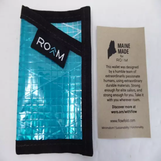 Lot of 2 NEW Roam Flowfold Minimalist Wallet Recycled Sailcloth Aqua Blue