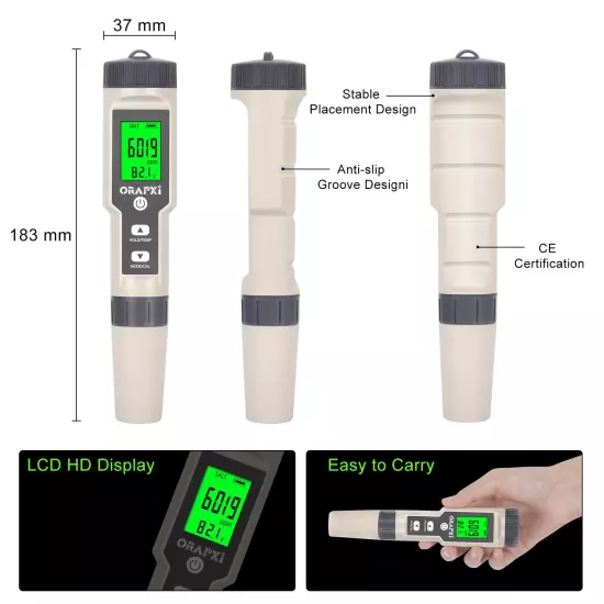 Digital Salinity Tester for Salt Water - Waterproof IP67 Salinity Meter with ATC