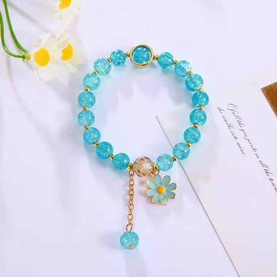 Crystal Bracelet Daisy Bracelet Beads Cute Girly Fashion Gelang Accessories C2N9