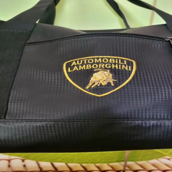 Automobili Lamborghini Black Travel Sports Gym Messinger Shoulder Logo Bag 