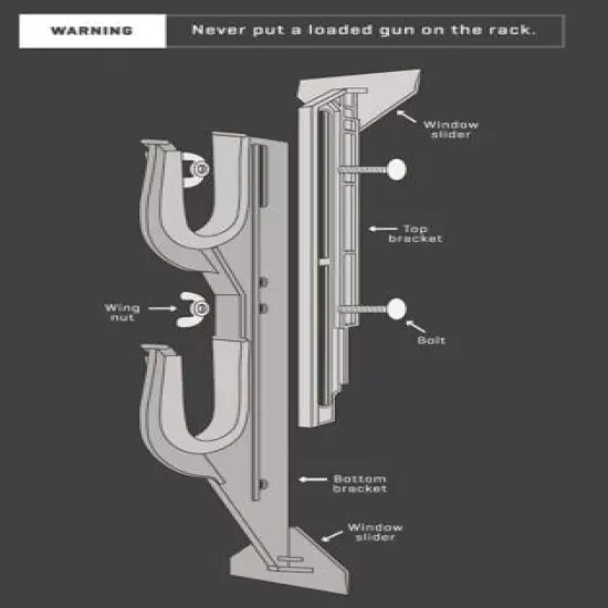 Truck Rear Window Rifle Shotgun Gun Holder Rack Vehicle Pickup Mount Back Metal