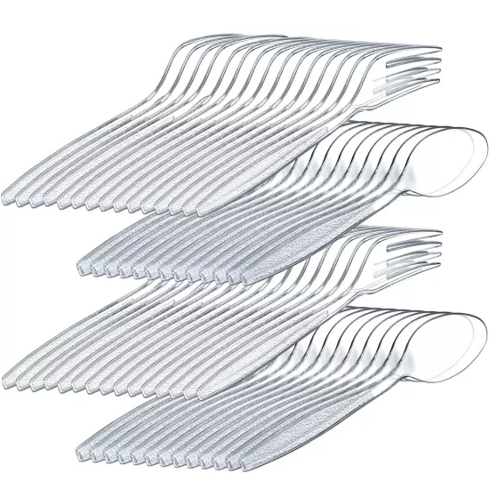 Clear Plastic Cutlery Set - (Bulk Pack 360 Pcs) Plastic Utensils Heavy Duty, ...