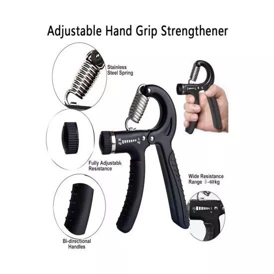 Hand Grip Strengthener, Grip Strength Trainer, 22-132 Lbs Adjustable Resistan...