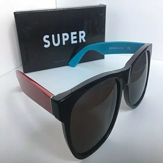 New RetroSuperFuture Black Red Blue Sunglasses Italy