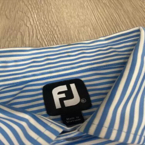 FootJoy FJ Golf Polo Shirt Men’s Size XL Striped Design Stretchy Active