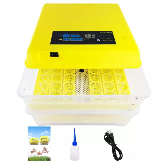 48/56/96 Digital Eggs Incubator Egg Hatcher Temperature Control Automatic 80W