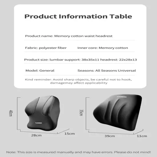 Car Neck Cushion Memory Foam Car Lumbar Support Neck Pillow Backrest Cushion