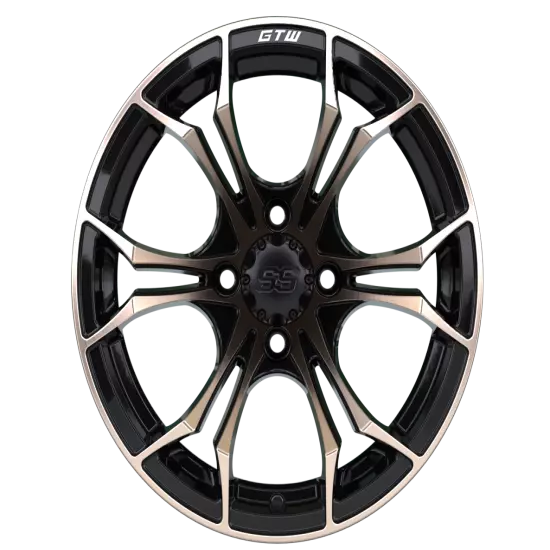 GTW 12" Spyder Matte Bronze/Black Golf Cart Wheels on 20.5" Fusion Street Tires