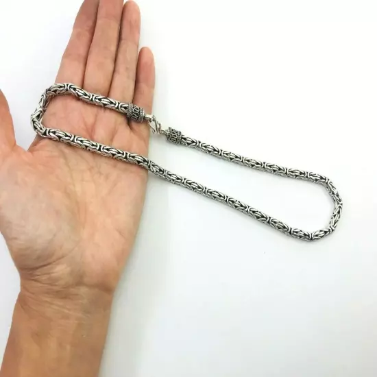 Sale!! Sterling Silver 5 mm Bali Chain/Byzantine Necklaces 18"(46 cm)