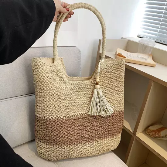 Straw Beach Bag Summer Woven Tote Bag Shoulder Bag Women Handbags Bag