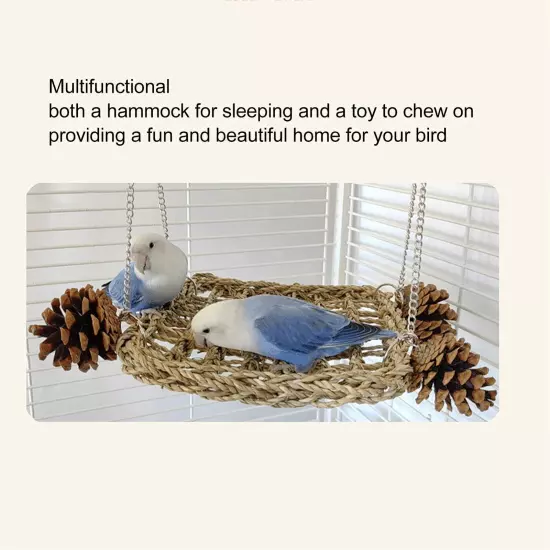 Bird Seagrass Swing Toys Safe Healthy Hand Made Relieve Boredom Bird Foraging