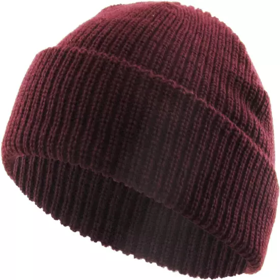 Warm Winter Knit Cuff Beanie Cap Fisherman Watch Cap Daily Ski Hat Skully