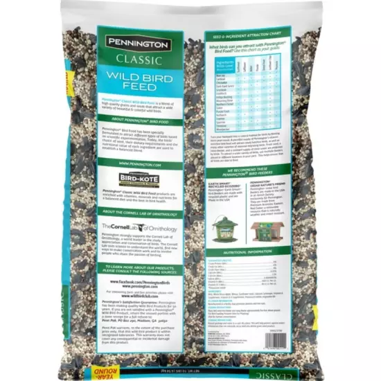 Pennington Classic Dry Wild Bird Feed and Seed, 40 lb. Bag, 1 Pack