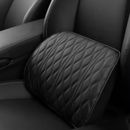 Car Neck Pillow PU Leather Lumbar Waist Support Memory Backrest Headrest Cushion