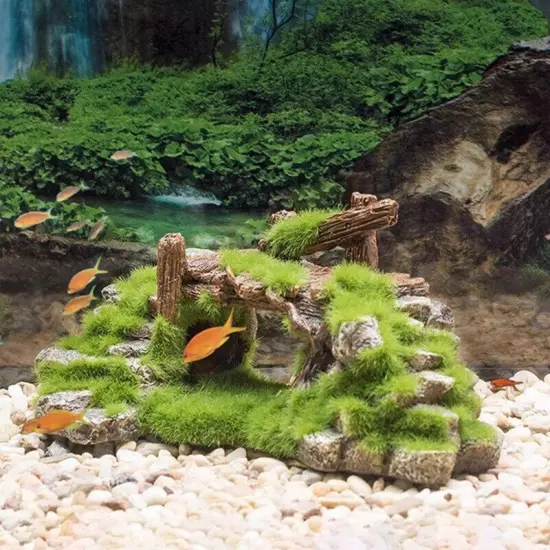 Moss Rockery Shape Fish Tank Ornaments Decoration Landscaping Resin Rockery3292