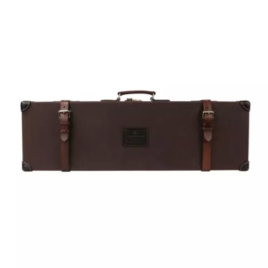 TOURBON Canvas & Leather Gun Case Hard Carry Shotgun Storage Safe Lock Box Gift