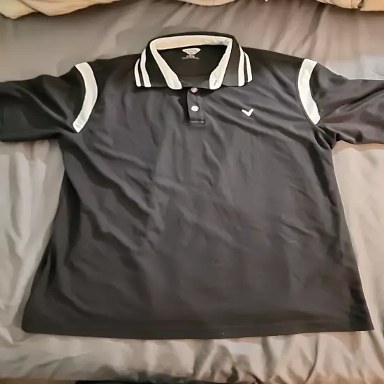 Callaway Golf Men’s Performance Golf Polo Shirt Black/White Size XL