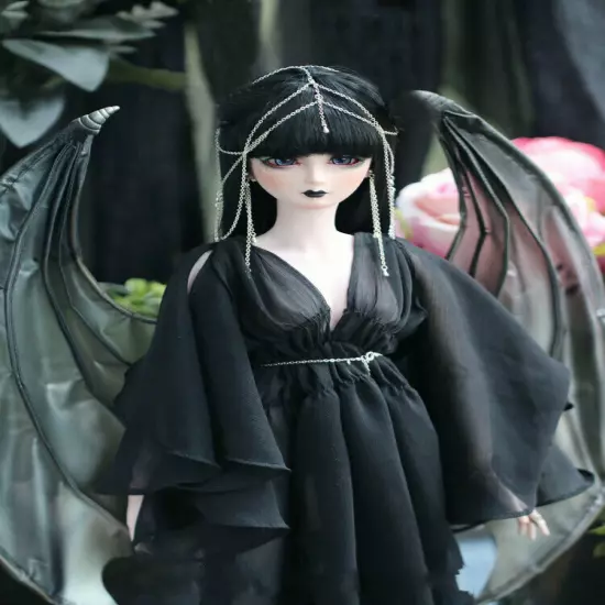 BJD Black Vampire Wings/Dragon Horns for 1/6 1/4 1/3 Uncle Doll LUTS DZ Cosplay