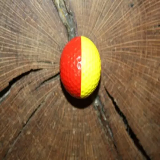 VINTAGE RED AND YELLOW PING EYE GOLF BALL MUST SEE!!!!