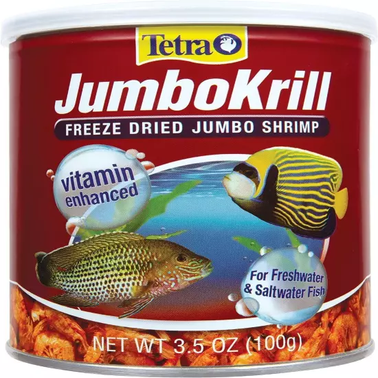 Tetra JumboKrill Freeze-Dried Jumbo Shrimp 3.5 Ounces, Natural Shrimp Treat For 