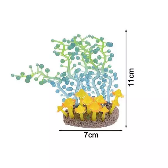 Silicone Fluorescent Coral Aquarium Landscaping G5X3
