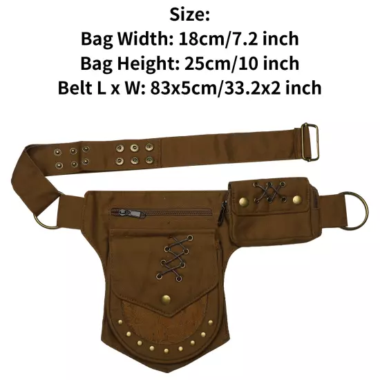 Women Men Hip Bags Halloween Adjustable Belt Durable Waist Bag Renaissance Punk