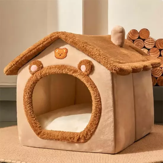 Foldable Pet House Removable Washable Cat House Puppy Cave Sofa Pet Bed House