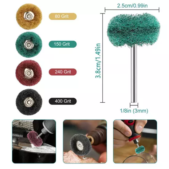 Grinding Sanding Polishing Rotary Wheel For Dremel 3mm Shank Nylon Fiber Wheel