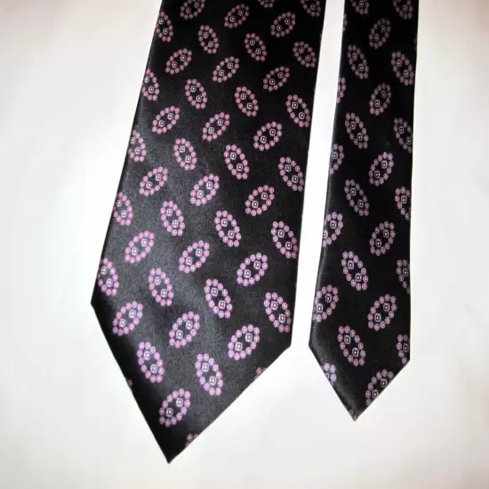 STEFANO RICCI Made in Italy 100% Silk Purple/Black Designer Necktie EXCELLENT