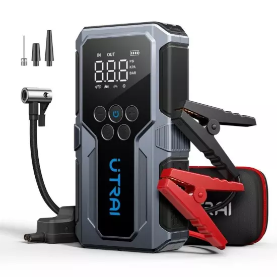 1500A Car Jump Starter Power Bank Portable Air Pump Battery Emergency Boosters