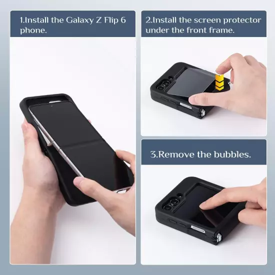 for Galaxy Z Flip 6 Case, Samsung Flip 6 Case with [Hinge Protection] [Screen Pr