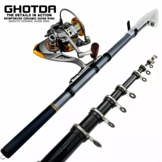 Telescopic Fishing Rod Kit Carbon Ultra-Light Travel Fishing Rod with Reel Combo