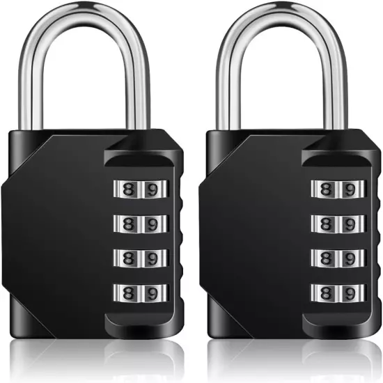 Lock, 4 Digit Combination Padlock Outdoor, School Lock, Gym Lock and Black Lock