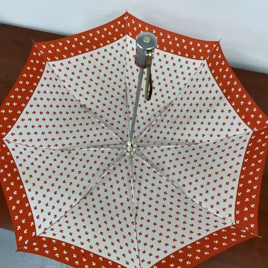 VTG 60s MCM Totes Umbrella Orange And White Rare, Retro