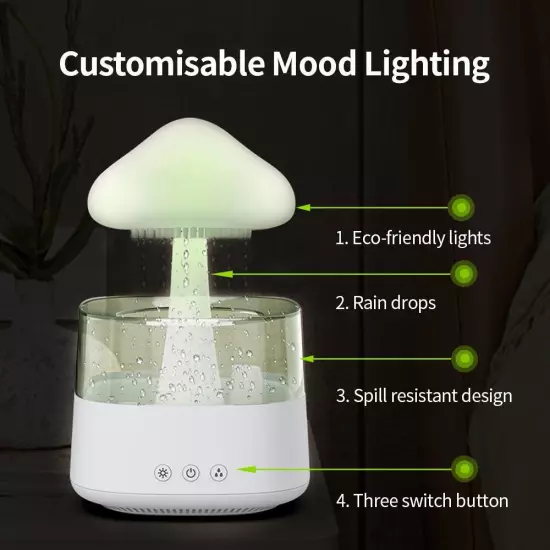 Humidification Colorful Lamp Relax Cloud Rain Diffuser Humidifier Raindrop